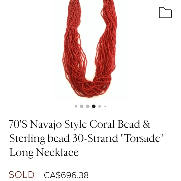 30 strand coral bead necklace - Picture 5 of 7